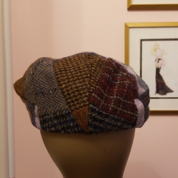 FOXFORD Irish tweed patchwork top cap - Picture 8 of 8